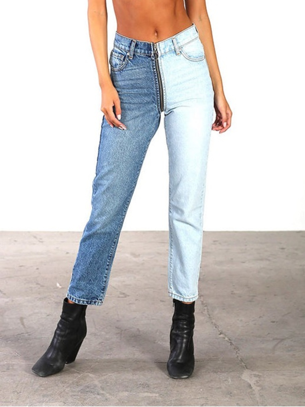 REVICE Yin Yang Crop / Tokyo Wash zipper Jean